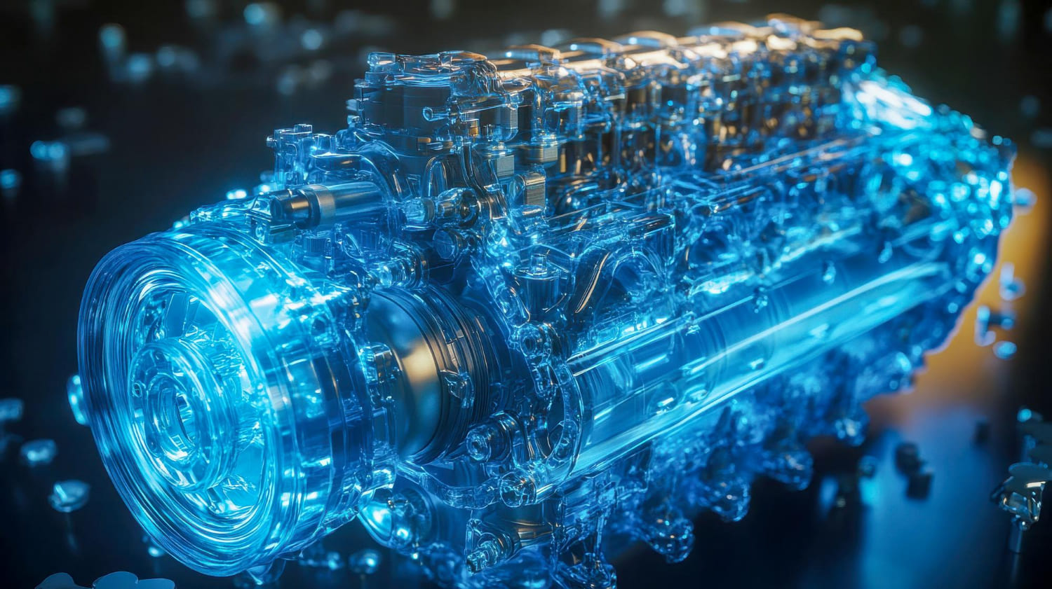 Hydrogen internal combustion engine illustration